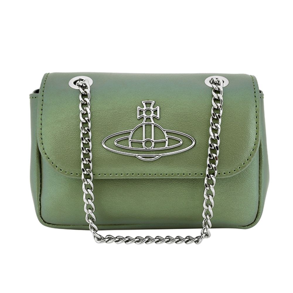 Vivienne Westwood Shoulder Bag Pearl Leather Green - Picture 1 of 9